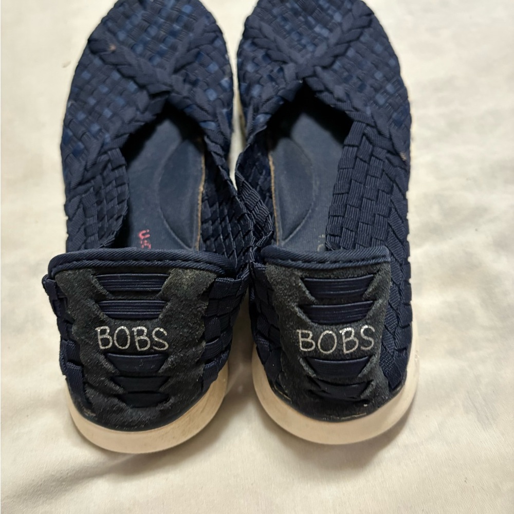 Women's Navy Woven Flats - Picture 2 of 6